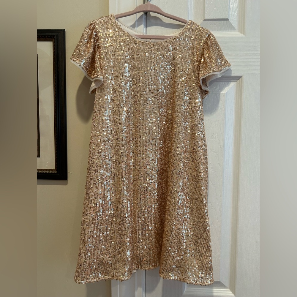 Cat and Jack Sparkling Gold Sequin Kids Dress